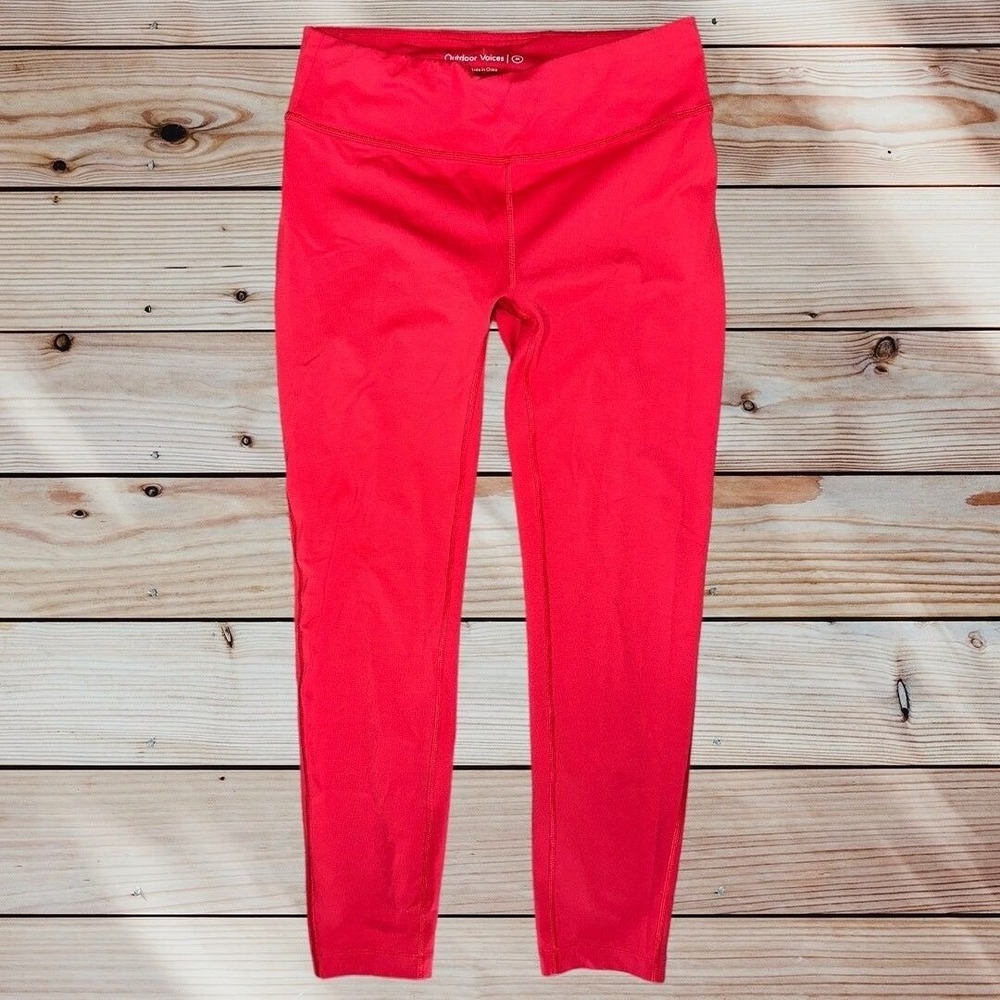 D1 Outdoor Voices leggings women's medium poppy red 24"